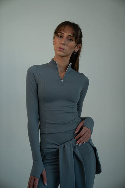 Long Sleeve Quarter Zipper Top