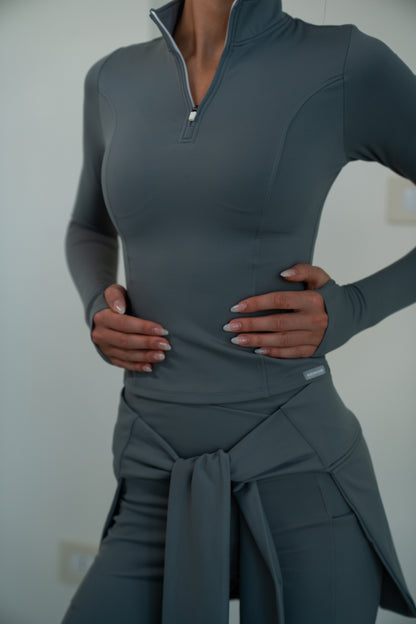 Long Sleeve Quarter Zipper Top
