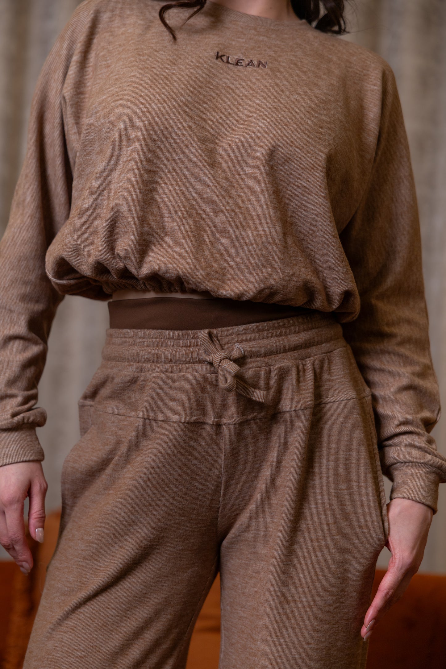 Warm Caramel Straight Sweat Pants