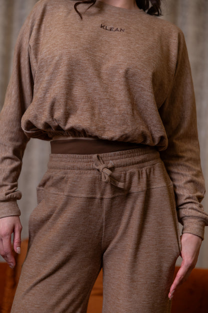 Warm Caramel Straight Sweat Pants