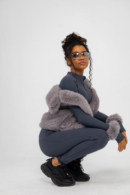 Fur Vest with Matching Cuffs