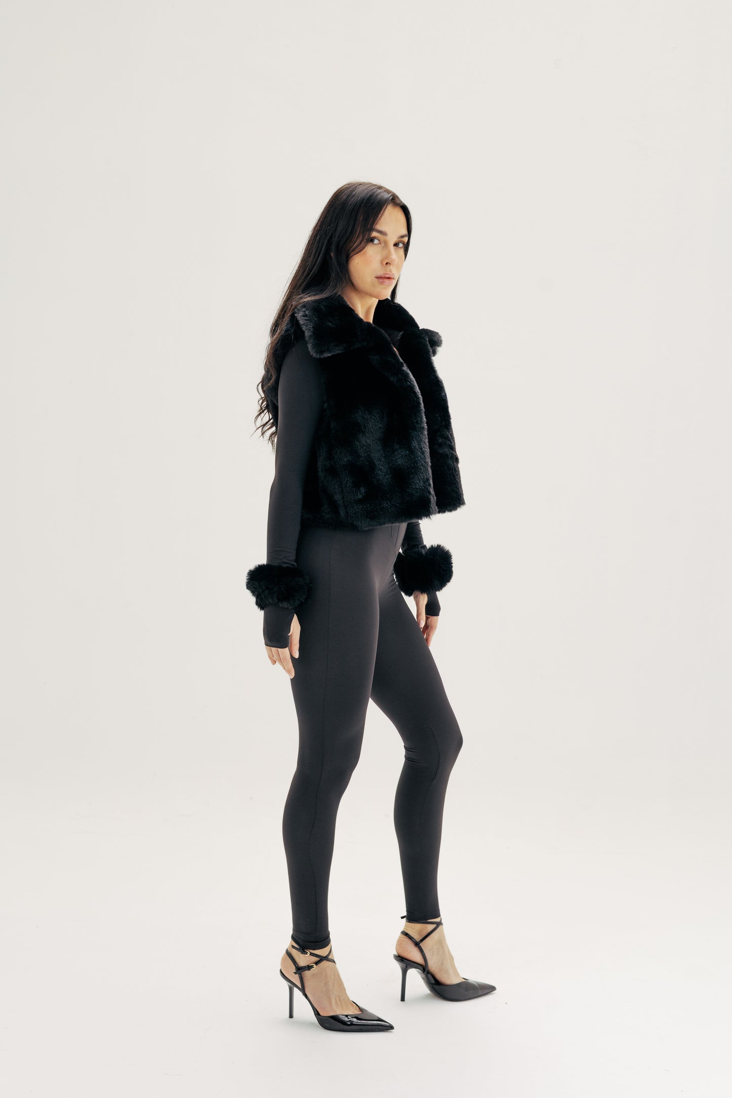 Fur Vest with Matching Cuffs