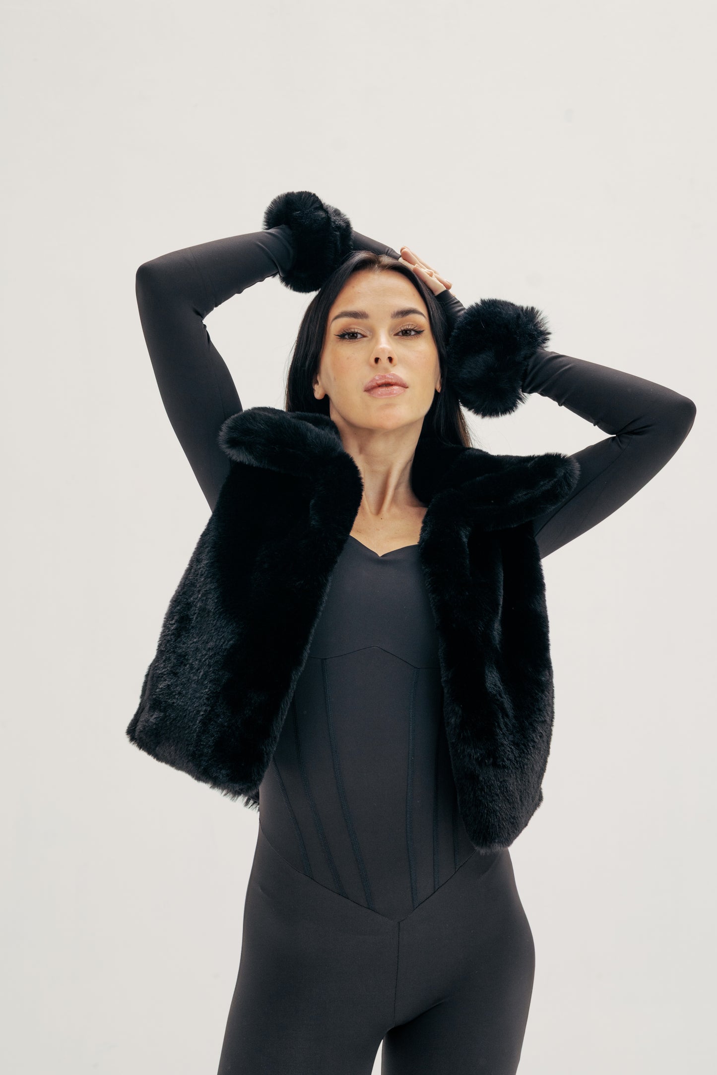 Fur Vest with Matching Cuffs